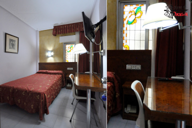 Interior cama 120 cm. Habitación interior con cama de 120 cm.